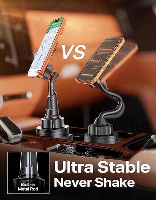 Phone Holder Car for Magsafe, [Military-Grade Metal 80+LBS Hyper Suction & 4400gf Magnetic] 360° Adjustable Car Phone Holder Mount Car Accessories for iPhone 17 16 15 14 Series and Android 3