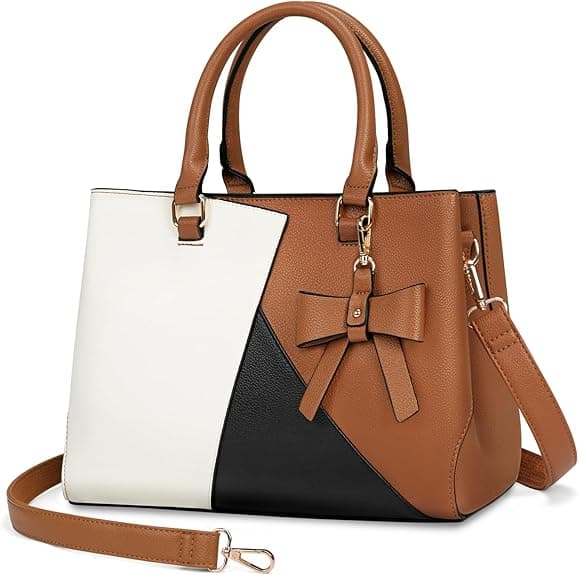 NEWHEY Top-Handle Handbag Waterproof Leather Purses for Women Satchel Handbags Crossbody & Shoulder Ladies Purse