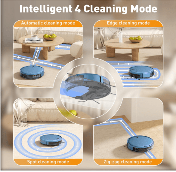 ZCWA Robot Vacuum,Robot Vacuum and Mop Combo with Schedule,APP/Remote/Voice,Strong Suction,Slim Self-Charging 2 in 1 Floor Cleaner for Pet Hair,Carpets,Hard Surfaces - image 3